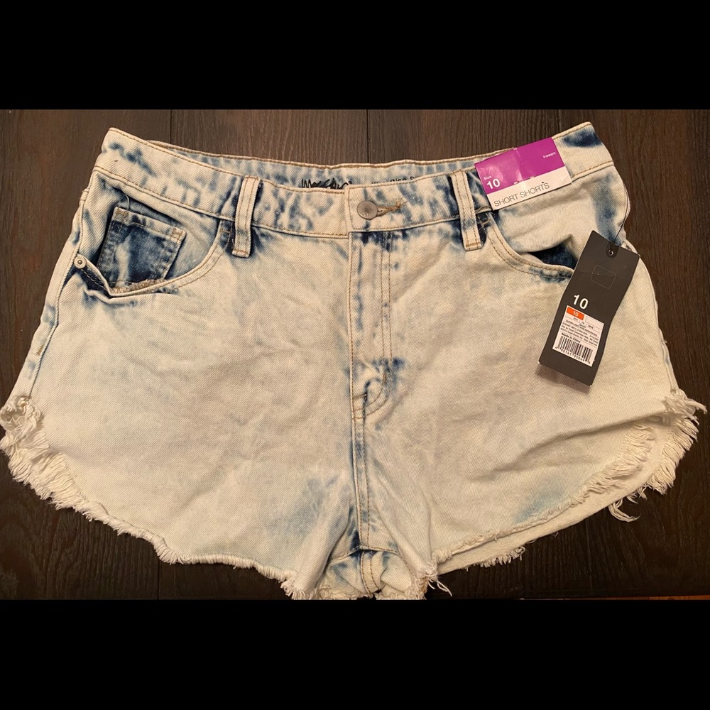 Mossimo acid wash denim high rise short shorts